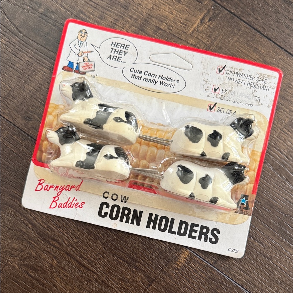 Barnyard Buddies Cow Corn Holders - Vintage - New with Tags